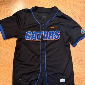 Nike Black Blue Orange Gators Baseball Jersey